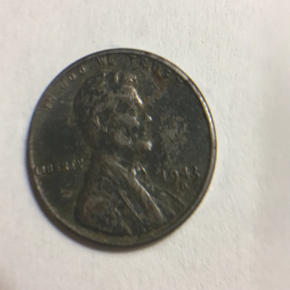 Rare 1943 D steel wheat penny, used condition